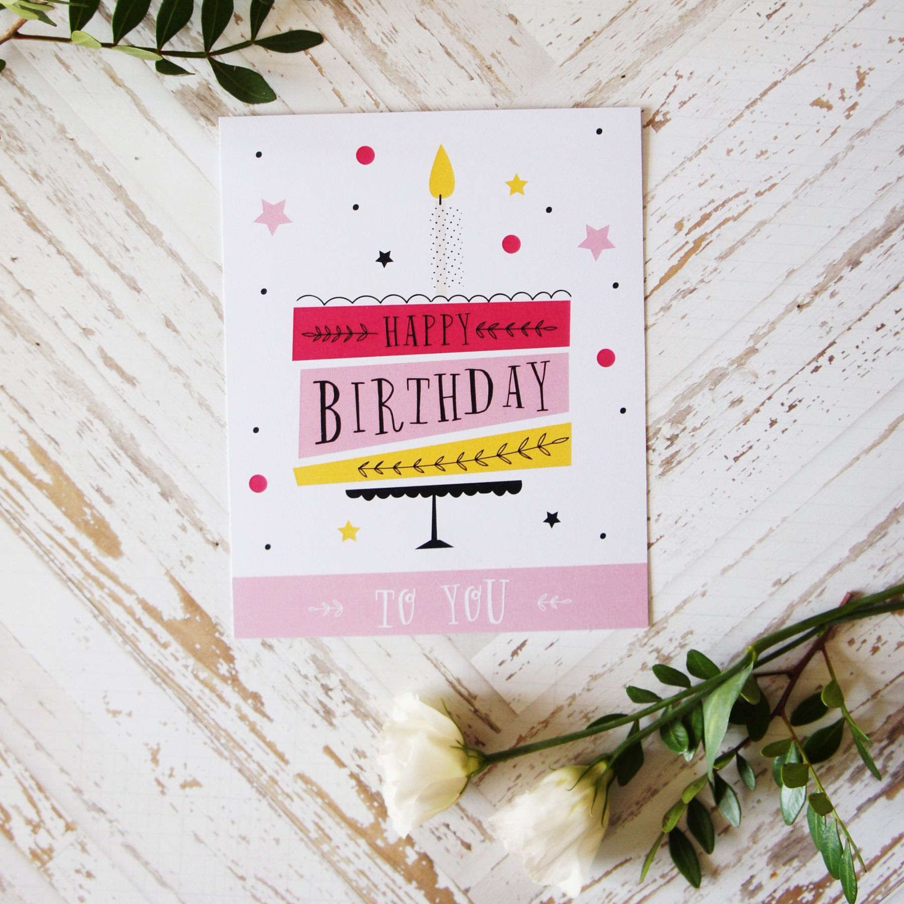 Стильна листівка "Happy birthday to you!" 12x15 см (0210)