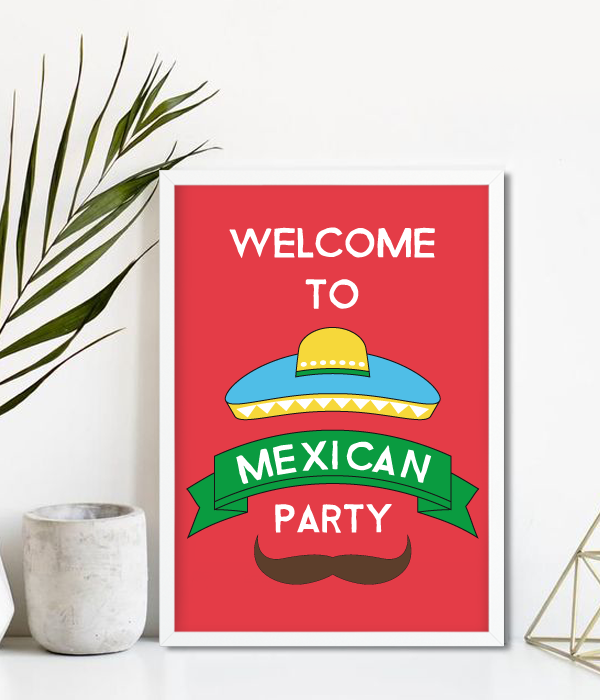 Постер для мексиканської вечірки 2 розміри без рамки (03980), Різнокольоровий, А4
