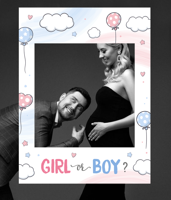 Рамка для фотосесії на Гендер Паті "GIRL or BOY" 80x60 см (04921)