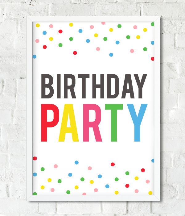 Постер Birthday Party 2 розміри без рамки (03181), Різнокольоровий, А4