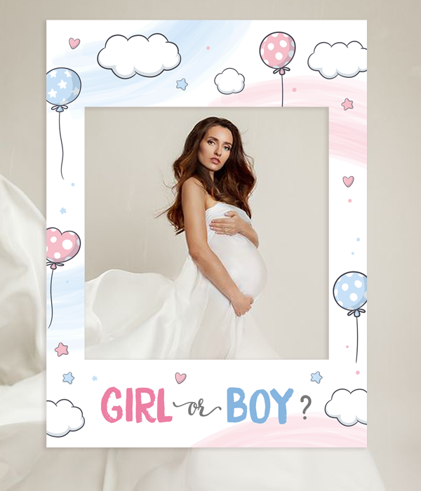 Рамка для фотосесії на Гендер Паті "GIRL or BOY" 80x60 см (04921)