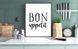 Постер для прикраси кухні "BON appetit" А4 без рамки (50-22), Білий