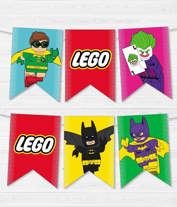 Гірлянда з прапорців "Лего Бетмен" Happy Moments 12 прапорців (L907)