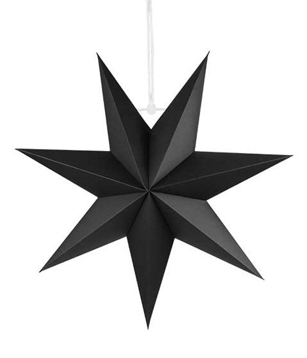 Декорація 3D зірка чорна 1 шт 45 см (H073), Черный