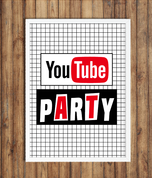 Постер для вечірки "Youtube PARTY" 2 розміри, А4