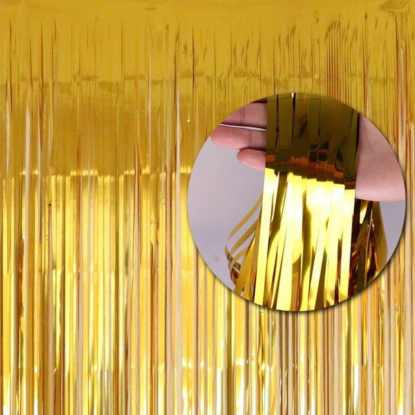 Фото-фон - шторка з фольги золота 1х2 метра (FON-01), Золотий