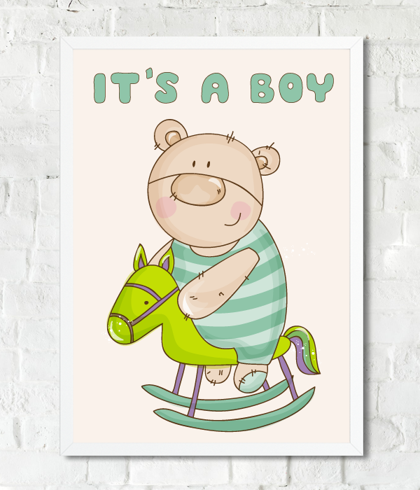 Постер для baby shower "It's a boy" 2 размера, Разноцветный, А4