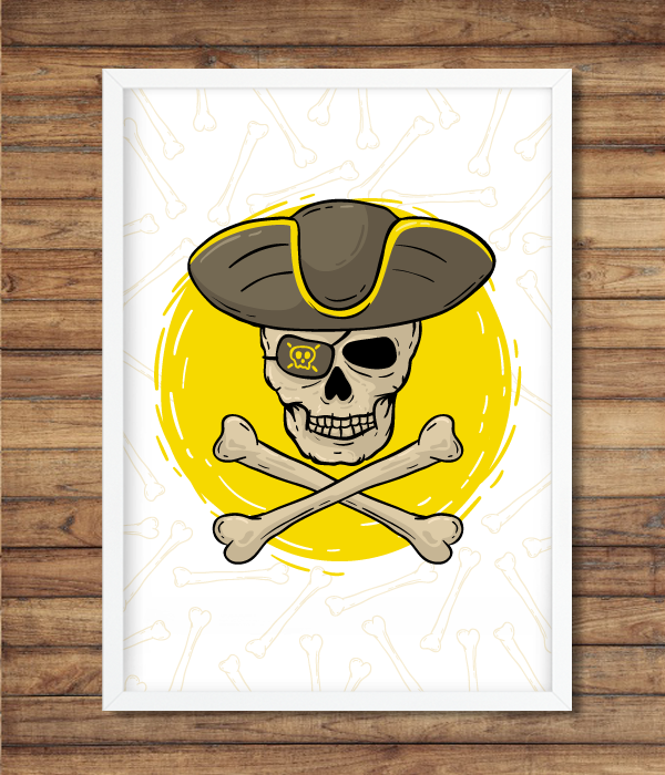 Постер для піратської вечірки 2 розміри без рамки (02376), Різнокольоровий, А4