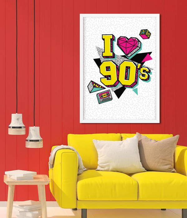 Декор-постер для вечірки в стилі 90-х 2 розміри (04199), Різнокольоровий, А4