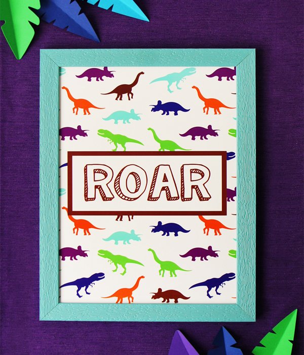 Постер для свята з динозаврами "ROAR" 2 розміри без рамки (03221), А4