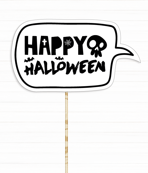 Фотобутафорія-табличка для фотосесії на Хелловін "Happy Halloween" (H-86)