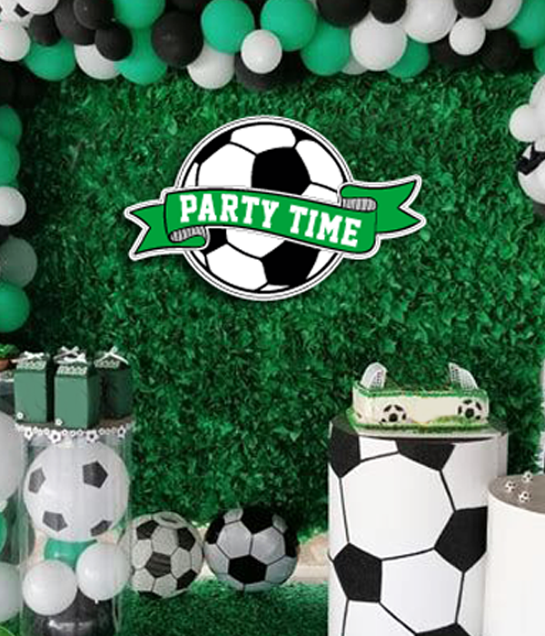 Табличка із пластику для вечірки в стилі футбол "Party Time" 50х30 см. (F700882)