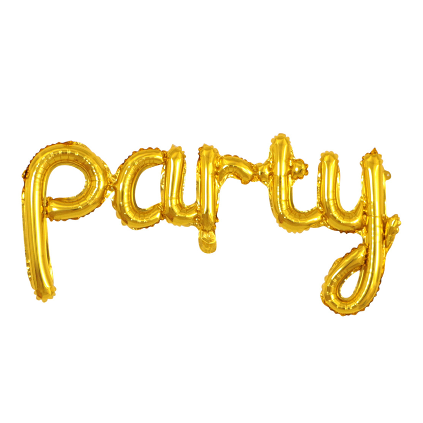 Велика повітряна куля-напис "Party" золотий 65x105 см (B332023), Золотий