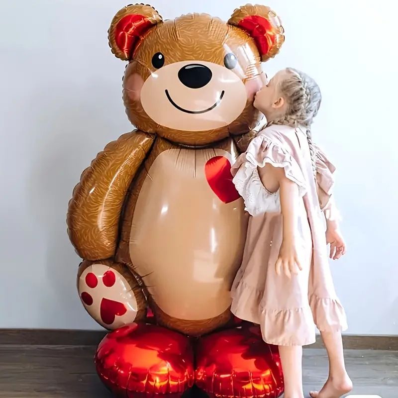 Фольгована повітряна кулька Ведмідь на День Закоханих 67х90 см (VD-71101)