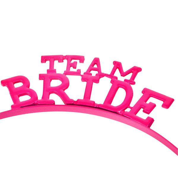 Обруч для подружки невесты "Team Bride" металл розовый (02297), Розовый