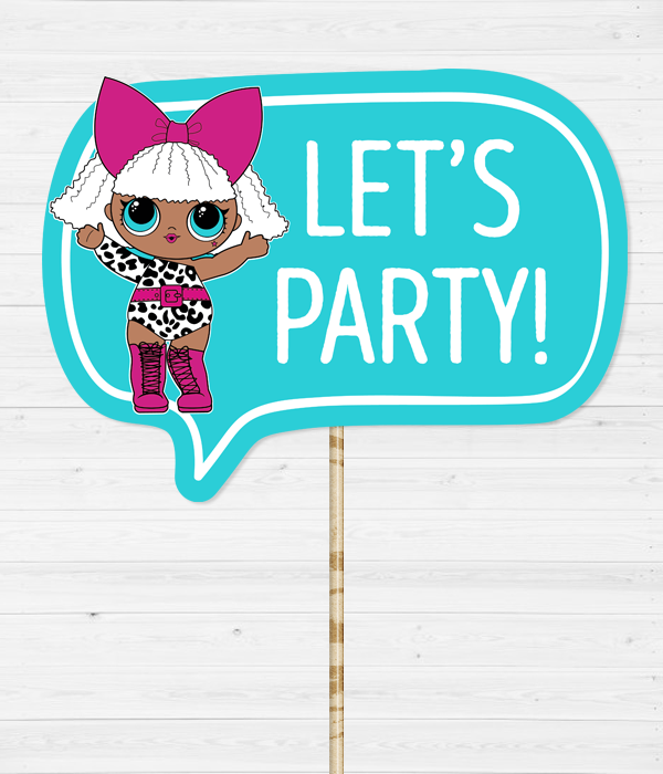 Фотобутафорія-табличка для фотосесії "Let's Party!" (L-6), Різнокольоровий