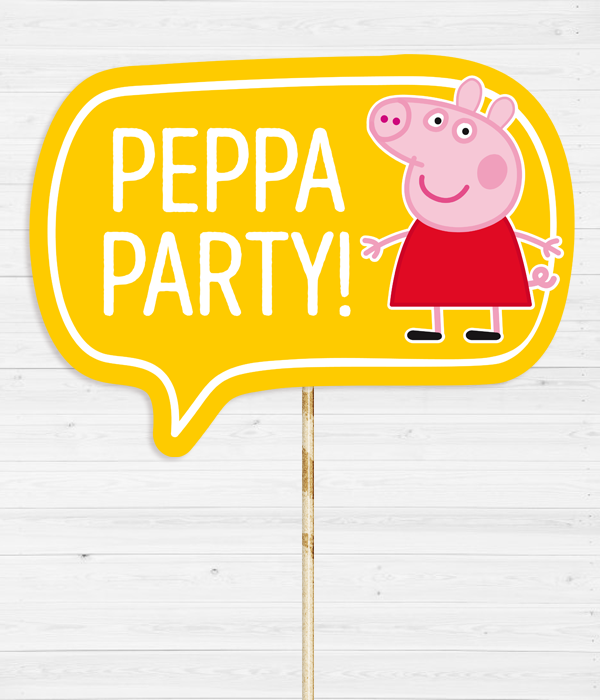 Табличка для фотосесії "Peppa Party!", Різнокольоровий