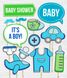 Набор фотобутафории для baby shower "Boy" 13 шт (02358), Синий