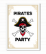 Постер для пиратской вечеринки "PIRATES PARTY" 2 размера без рамки (02830), Разноцветный, А4