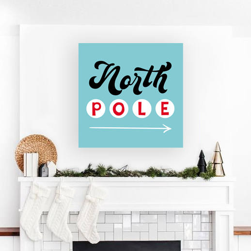 Новорічний декор - табличка для прикраси інтер'єру дому "North Pole" (04175)