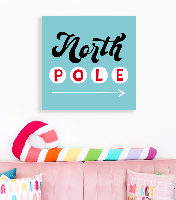 Новорічний декор - табличка для прикраси інтер'єру дому "North Pole" (04175)