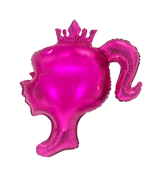 Повітряна кулька для свята у стилі Барбі "Силует Барбі" 75x80см. (B05122), Рожевий