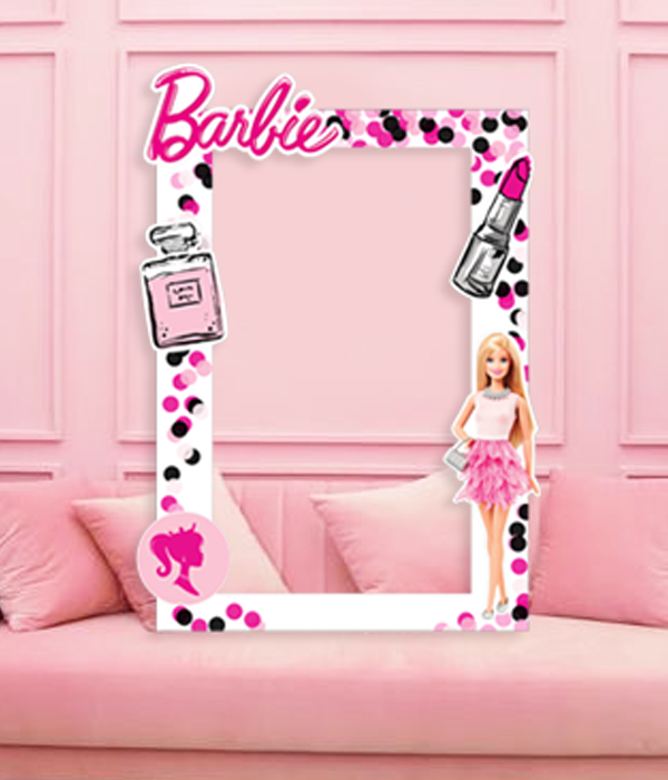Рамка для фотосесії "Barbie" з тематичними елементами 100х70 см. (B02815), Рожевий