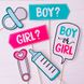 Набор фотобутафории для гендер пати "BOY OR GIRL" 11 шт (079011), Красный + синий + белый