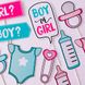 Набор фотобутафории для гендер пати "BOY OR GIRL" 11 шт (079011), Красный + синий + белый