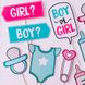 Набір фотобутафоріі для гендер паті "BOY OR GIRL" 11 шт (079011), Красный + синий + белый