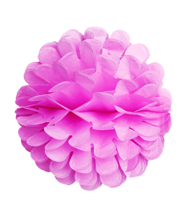 Паперова кулька-пом-пон рожева 30 см.