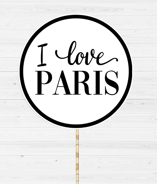 Фотобутафорія-табличка для вечірки "I love Paris"