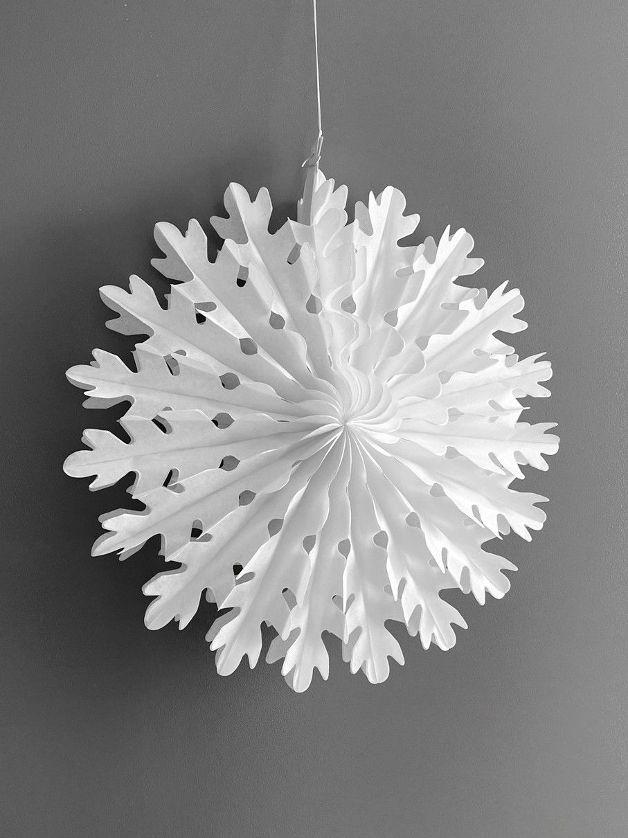 Новорічна декорація-сніжинка 35 см (H111), Білий