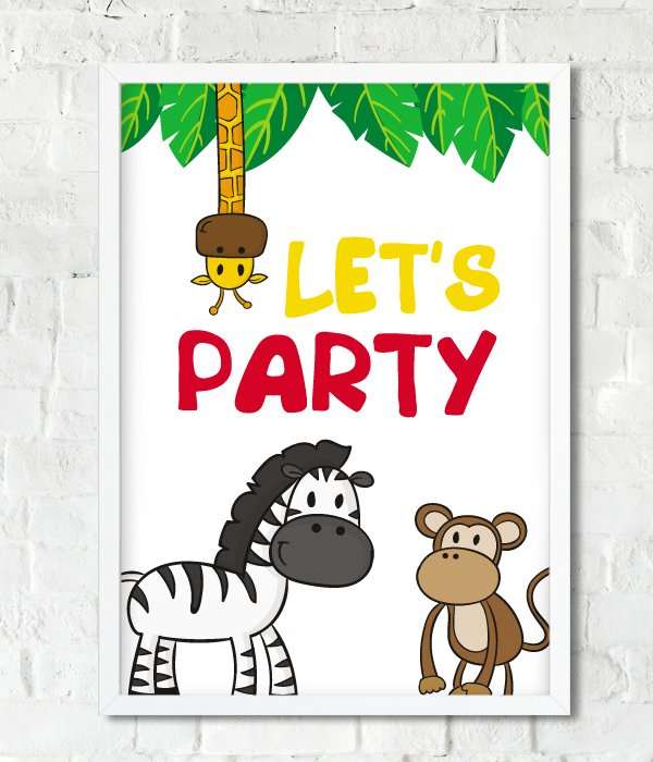 Постер "LET'S PARTY" 2 розміри без рамки (03033), Різнокольоровий, А4