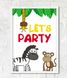 Постер "LET'S PARTY" 2 размера без рамки (03033), Разноцветный, А4