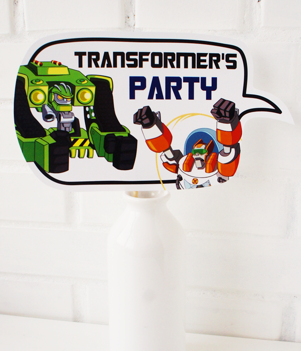 Фотобутафорія-табличка для фотосесії "Transformer's Party" (Т-22), Різнокольоровий