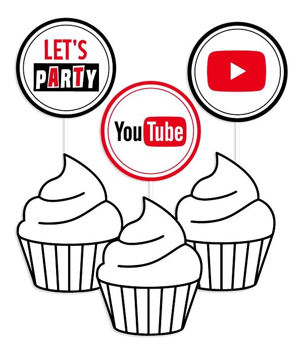 Набор для вечеринки в стиле Youtube "Youtube Party" (Y50), Разноцветный