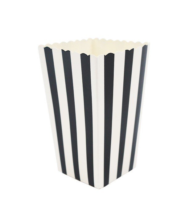 Коробочка для попкорна "Black stripes" чорно-біла (50-03)