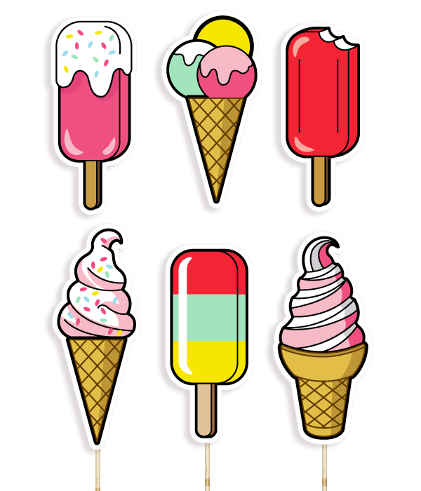 Набір аксесуарів для фотосесії "Ice cream" 6 шт (03379)