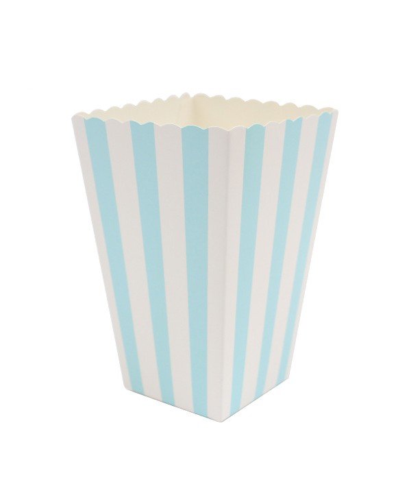 Коробочка для попкорна "Blue stripes" голуба-біла (50-11)