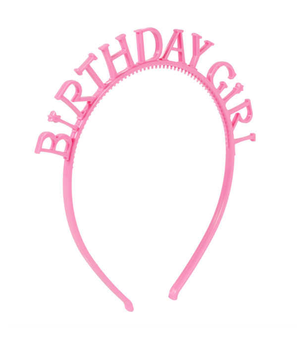 Обруч рожевий "Birthday Girl" пластик (M900310), Рожевий