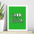 Постер "Happy Birthday!" зелений 2 розміри без рамки (02102)