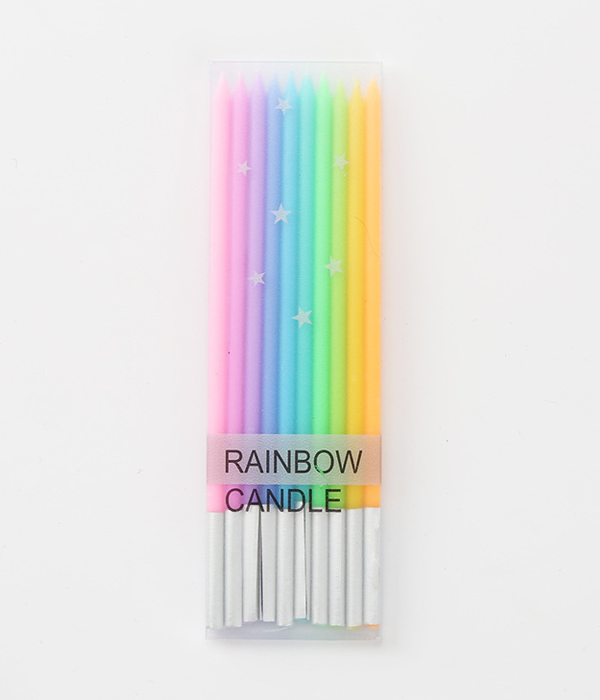 Свічки для торта "Rainbow Candle" 10 шт (04191), Сріблястий
