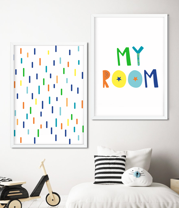 Набір з двох постерів для дитячої кімнати "MY ROOM" без рамок (А3), А3