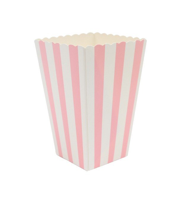 Коробочка для попкорна "Pink stripes" рожево-біла (50-01)