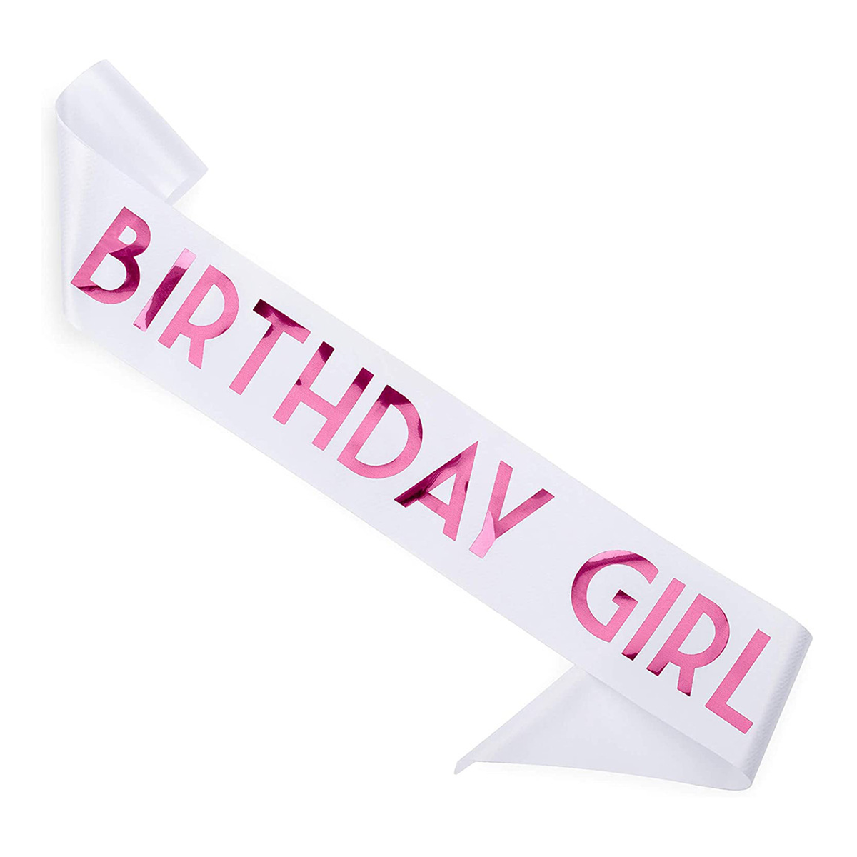 Лента через плечо на день рождения "Birthday girl" (02184), Белый