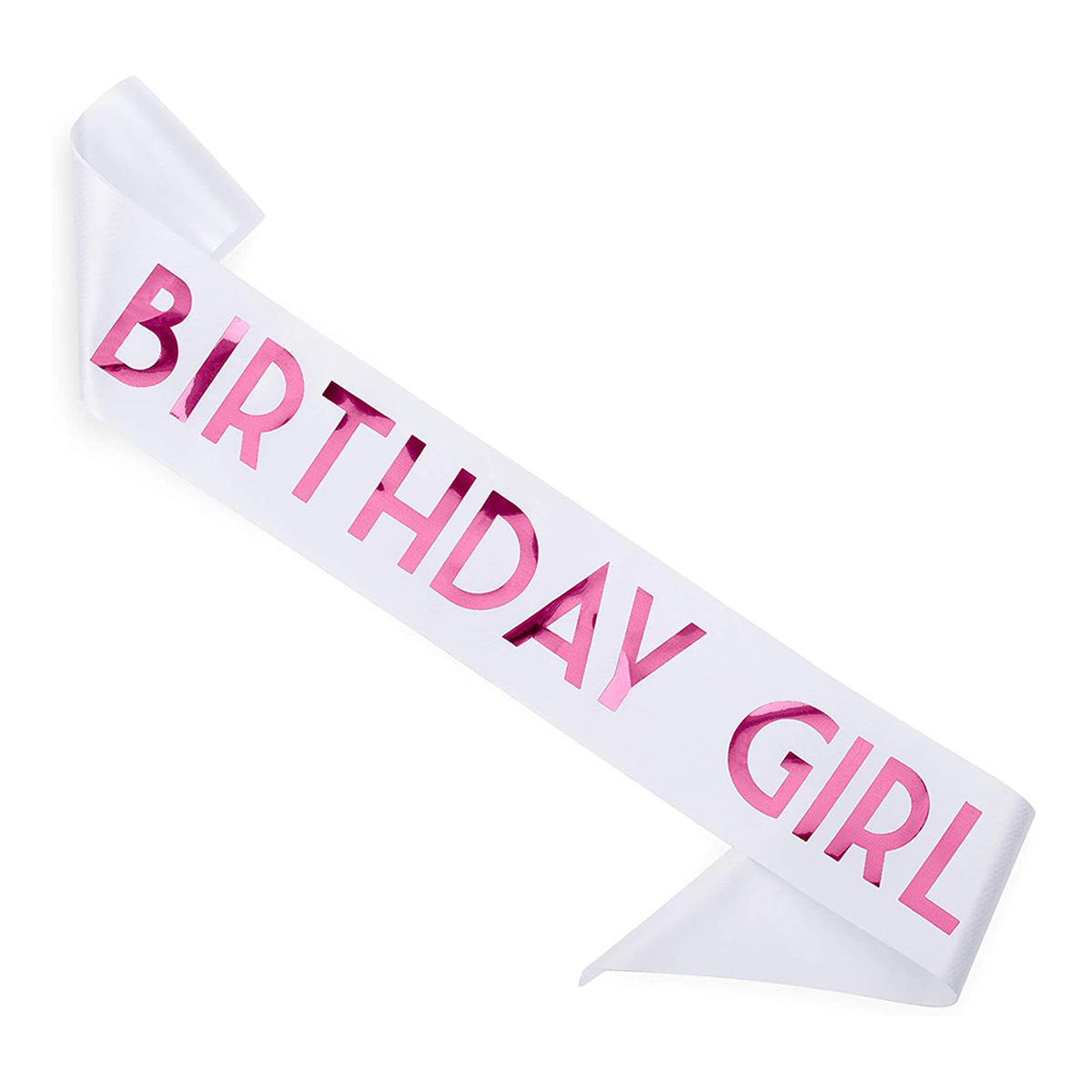 Стрічка через плече на день народження "Birthday girl" (02184), Білий
