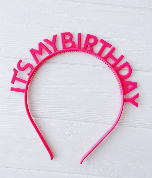 Обруч на день народження It's My Birthday рожевий пластик (090871), Рожевий