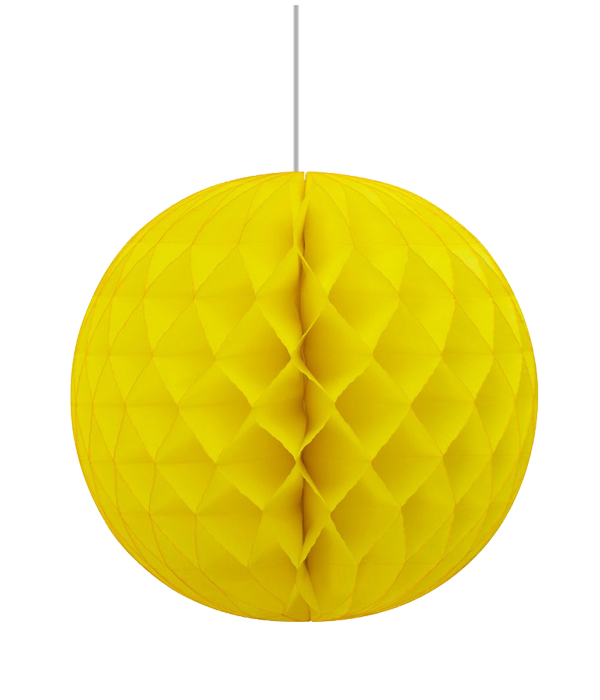 Паперова кулька з сотами для прикраси свята "Yellow" (20 см.)