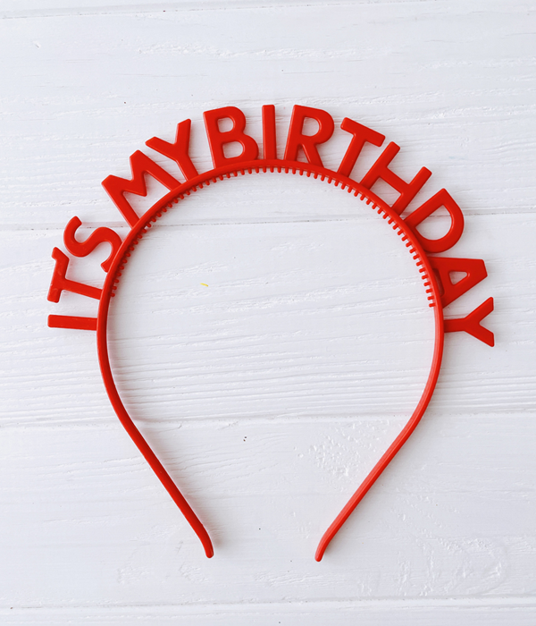 Обруч на день народження It's My Birthday червоний пластик (090872), Червоний